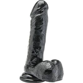 GET REAL - DILDO 18 CM CON TESTÍCULOS NEGRO