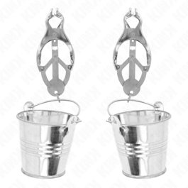 KINK - ZACISKI NA SUTKI Z KONCZYNKAMI JAPONSKIEJ Z WIADERKAMI SREBRNE