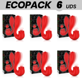 ECOPACK 6 UNITS - MIA SELENA STIMULATOR VIBRATING + TAPPING RED