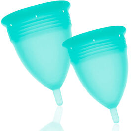 STERCUP - FDA SILICONE MENSTRUAL CUP PACK SIZE S + L AQUAMARINE