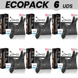ECOPACK 6 UNITÀ - IBIZA TWO DRAGONS DOPPIO VIBRATORE NERO