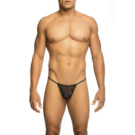 MOB - TANGA TRANSPARENTE CON FORMA DE T NEGRO TALLA L/XL