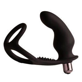 ROCKS-OFF - RO-ZEN RRO ANAL PLUG MIT VIBRIERENDEM PENISRING SCHWARZ