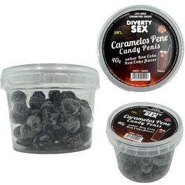 DIABLO PICANTE - 20 CARAMELOS CON FORMA DE PENE CON SABOR RON COLA