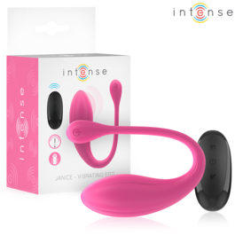 INTENSE - JANICE U VIBRATORE DOPPIA STIMOLAZIONE 10 VIBRAZIONI ROSA TELECOMANDO