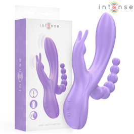 INTENSE - MIKO TRIPLO VIBRADOR COELHO & ESTIMULADOR & ANAL 7 VIBRAÇÕES ROXO