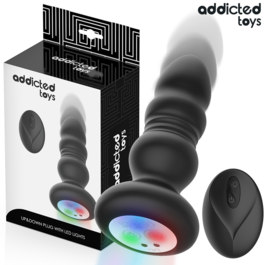 ADDICTED TOYS - ROTATING VIBRATING ANAL PLUG, LED LIGHT REMOTE CONTROL