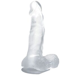 BAILE - DILDO REALÍSTICO CON VENTOSA Y TESTÍCULOS 16.7 CM TRANSPARENTE