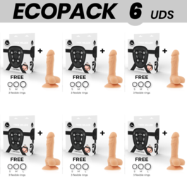 ECOPACK 6 EINHEITEN - COCK MILLER HARNESS + DILDO SILIKON DICHTE ARTIKULIERBARES COCKSIL 13 CM