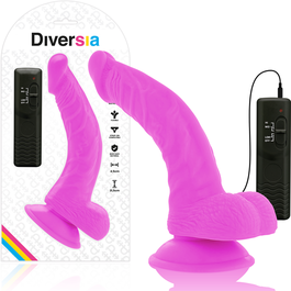 DIVERSIA - ELASTYCZNY DILDO WIBRUJACY FIOLETOWY 21.5 CM -O- 4.5 CM